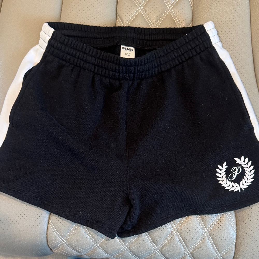 Women’s Black Shorts with White Side Panels